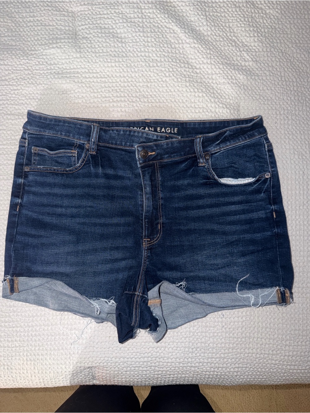 American Eagle Outfitters Dark Blue Denim Cutoff Shorts